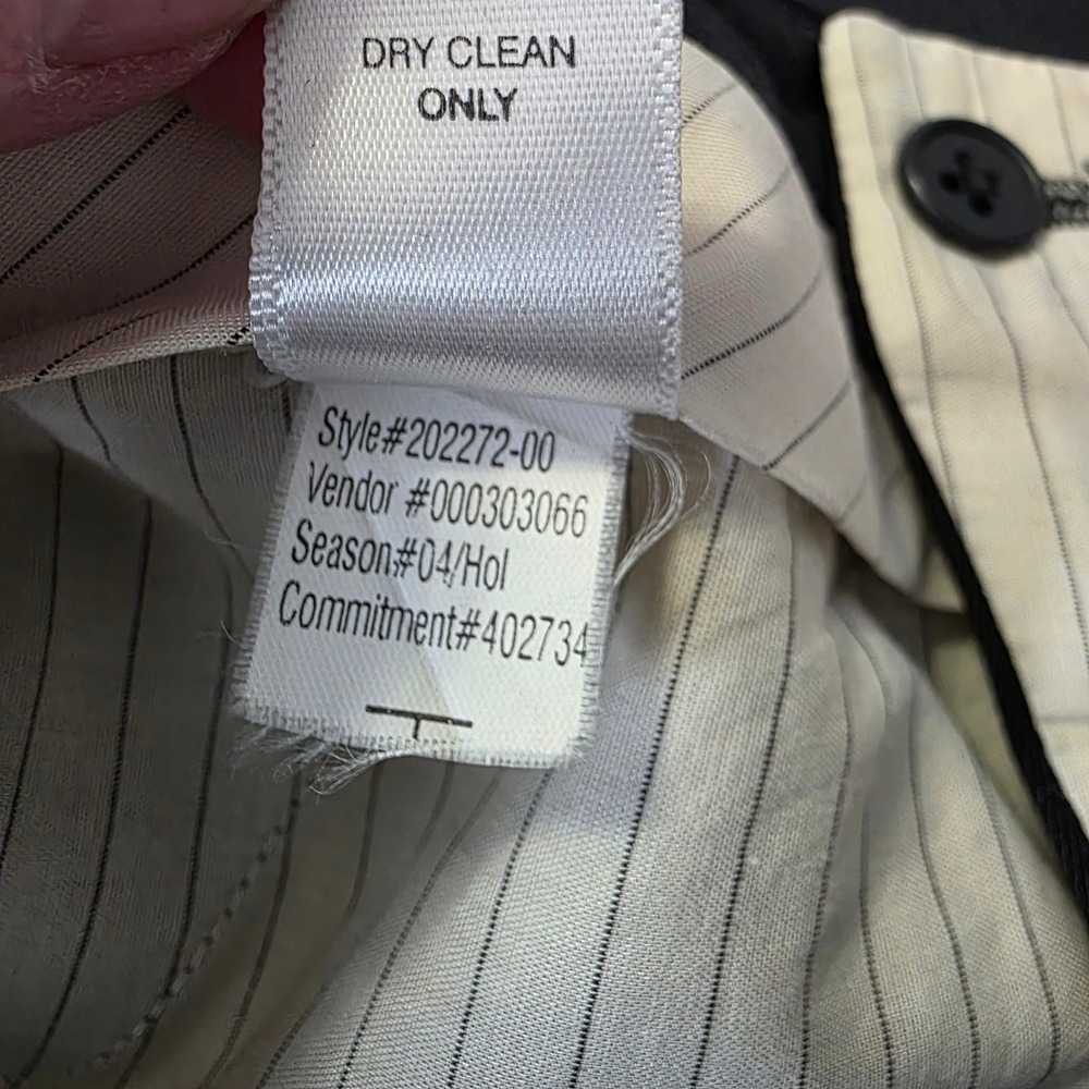 Banana Republic Mens 100% Wool Dress Pants Black Flat Front Straight 33x32 - Picture 8 of 10